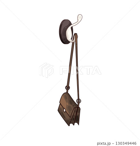 illustration of hat hanging on a hook 130349446