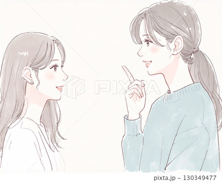 水彩画・手描き風のランニングをする女性・女の子のイラスト素材 130349477