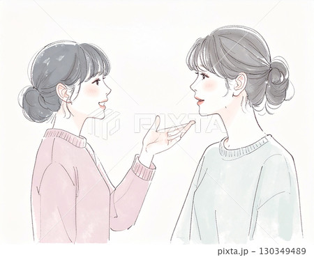 水彩画・手描き風のランニングをする女性・女の子のイラスト素材 130349489