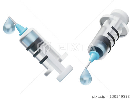 Syringe with water drop 3D Icon Graphic 130349558