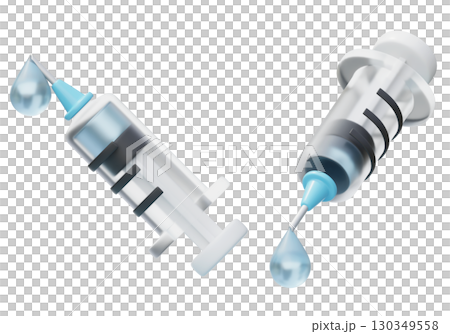 Syringe with water drop 3D Icon Graphic 130349558