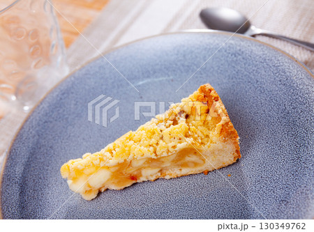 Traditional dessert of European cuisine is apple pie 130349762