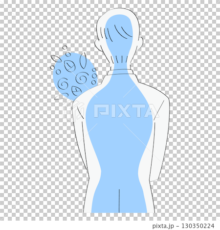 花束を抱えている男性の後ろ姿のイラスト 花束を抱えている男性の後ろ姿のイラスト 130350224