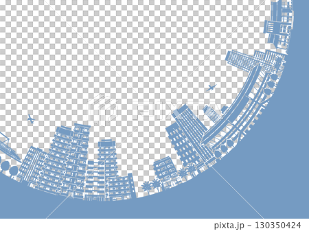 Cityscape silhouette illustration. Big city image illustration. Cityscape silhouette illustration. Big city image illustration. 130350424