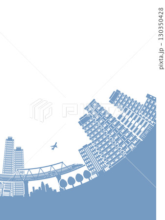 街並みのシルエットイラスト. 大都市のイメージイラスト. 街並みのシルエットイラスト. 大都市のイメージイラスト. 130350428