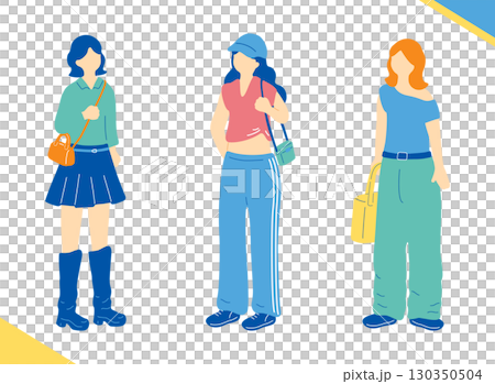 ショッピングを楽しむおしゃれな女子 ショッピングを楽しむおしゃれな女子 130350504