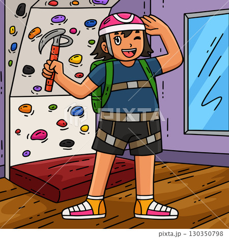 Bouldering Girl Rock Climbing Equipment Colored  130350798