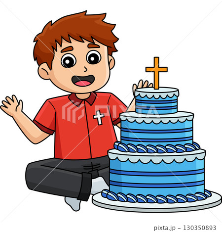 Baptism Baby Boy Celebrating Cartoon Clipart Baptism Baby Boy Celebrating Cartoon Clipart 130350893