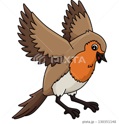 Bird European Robin Cartoon Colored Clipart Bird European Robin Cartoon Colored Clipart 130351148