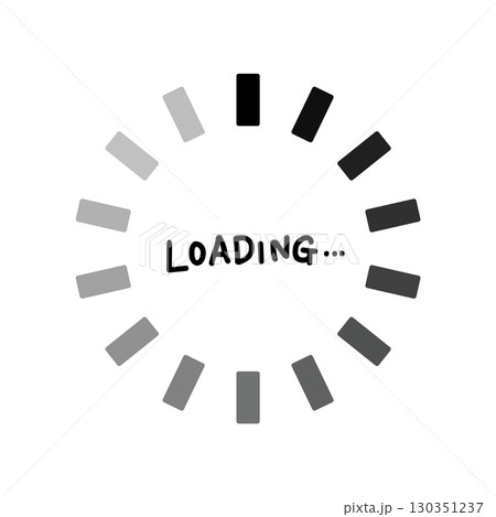シンプルな手書き文字のLoadingアイコン シンプルな手書き文字のLoadingアイコン 130351237