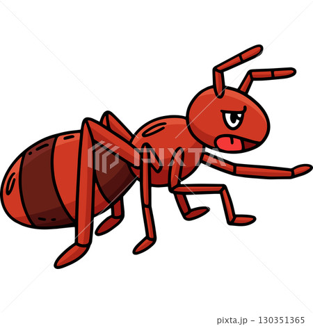 Happy Ant Cartoon Colored Clipart Illustration  130351365