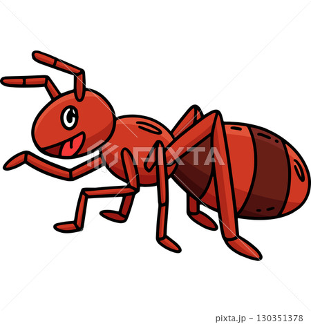 Happy Ant Cartoon Colored Clipart Illustration  130351378