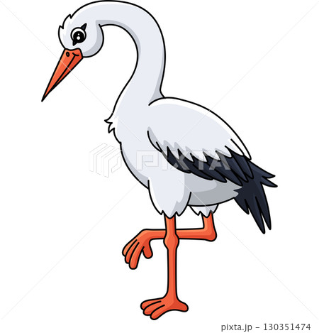 Bird White Stork Animal Cartoon Colored Clipart Bird White Stork Animal Cartoon Colored Clipart 130351474