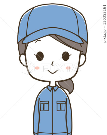 若い女性作業員の上半身イラスト 若い女性作業員の上半身イラスト 130352161