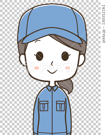 若い女性作業員の上半身イラスト 若い女性作業員の上半身イラスト 130352161