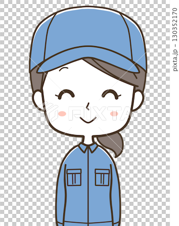 Upper body illustration of a smiling young female worker 130352170