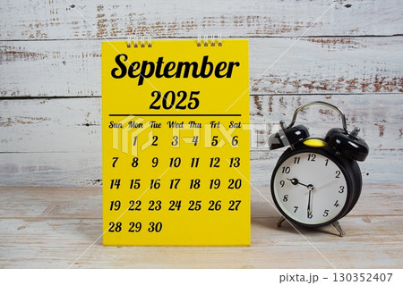 September 2025 annual monthly desk calendar for planning and management 130352407