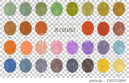秋をイメージしたクレヨンタッチの水彩カラー30色コレクション（スウォッチ登録あり） 130352664