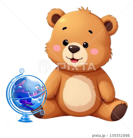 cute bear cartoon isolated on white cute bear cartoon isolated on white 130352898