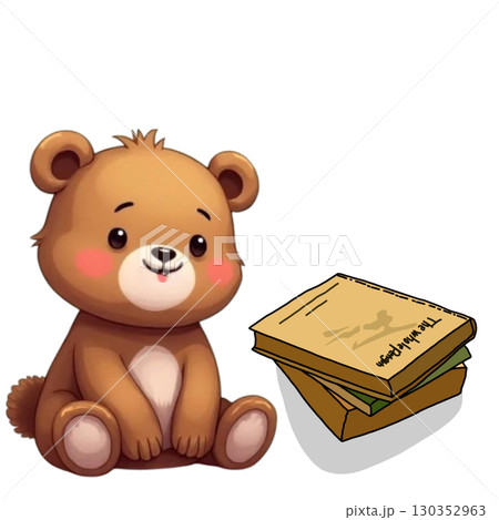 bear doll with a gift 130352963