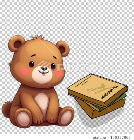 bear doll with a gift 130352963