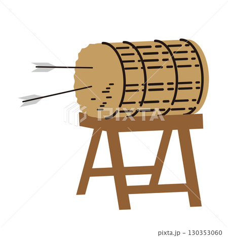 矢の刺さった巻き藁 矢の刺さった巻き藁 130353060