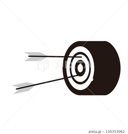 シンプルな弓道の的と矢のイラスト シンプルな弓道の的と矢のイラスト 130353062
