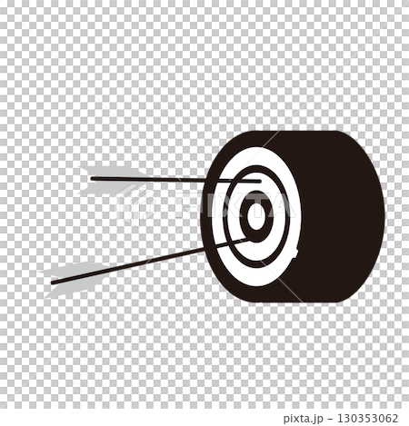 シンプルな弓道の的と矢のイラスト シンプルな弓道の的と矢のイラスト 130353062