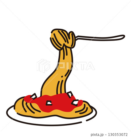 ミートソースパスタのイラスト ミートソースパスタのイラスト 130353072