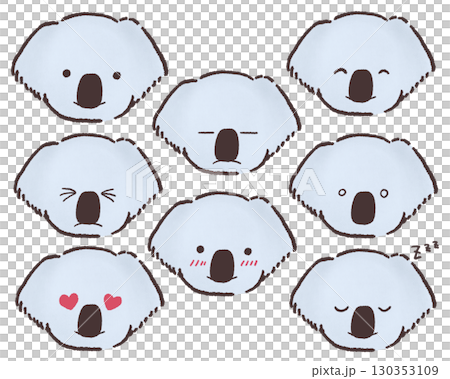 手繪各種表情的無尾熊 130353109