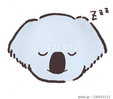 眠った顔の手描きのコアラ 130353111