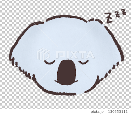 眠った顔の手描きのコアラ 130353111