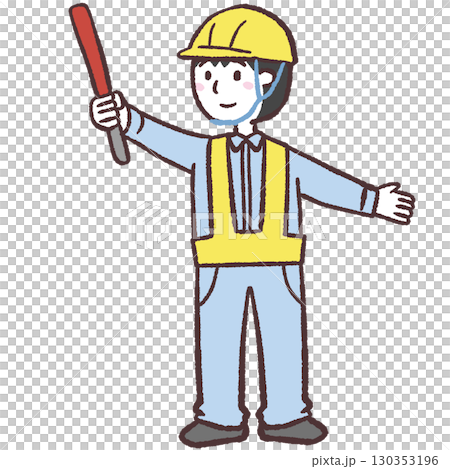 Illustration of a man directing traffic Illustration of a man directing traffic 130353196