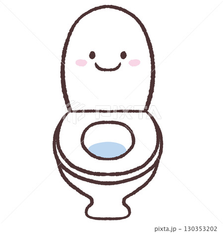 ニッコリしているトイレのイラスト 130353202