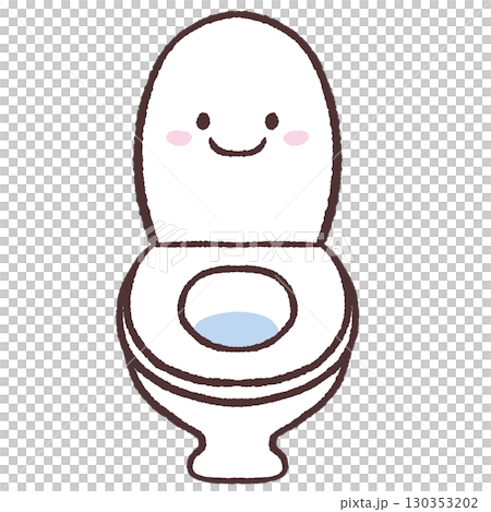 ニッコリしているトイレのイラスト 130353202