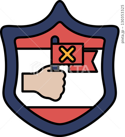 A hand holding a red X flag 130353325