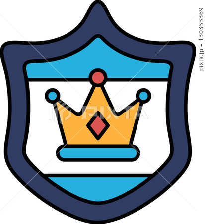 A blue shield with a crown on top of it A blue shield with a crown on top of it 130353369