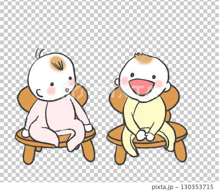 椅子に座る赤ちゃん 130353715