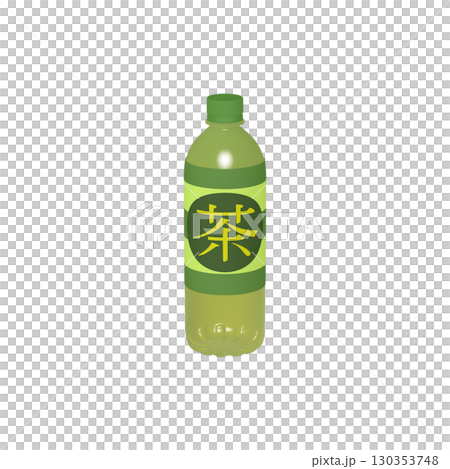 日用品のイラスト素材　ペットボトル　650ml 　お茶（1_2） 130353748