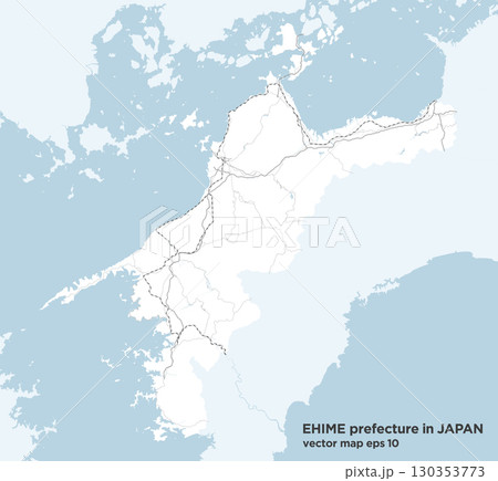 日本の愛媛県のシンプルなロードマップ 130353773