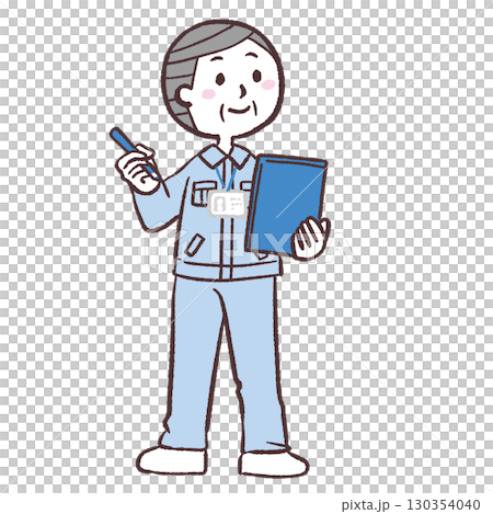 Illustration of a senior man investigating 130354040