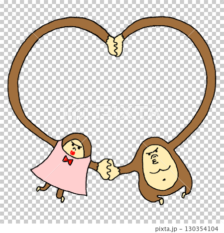 大猩猩夫妻用手臂做出愛心形狀 130354104