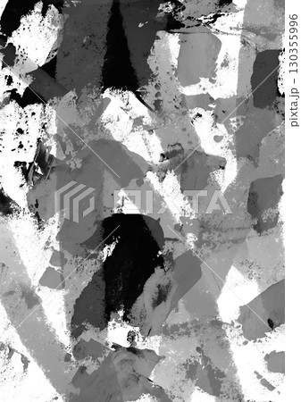 モノクロ抽象ペイントテクスチャ背景 130355996
