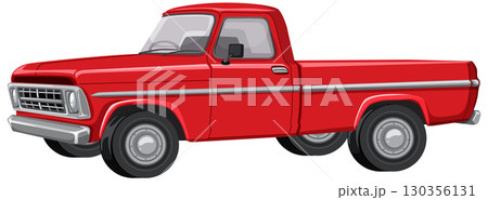 Classic Red Pickup Truck Vector Illustration Classic Red Pickup Truck Vector Illustration 130356131
