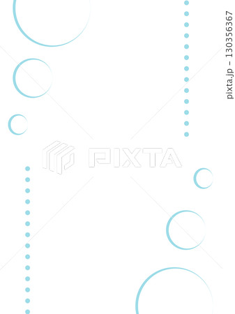 水色のドットと円のシンプル装飾フレーム 130356367
