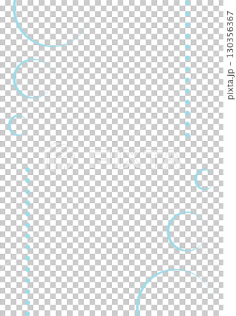 水色のドットと円のシンプル装飾フレーム 130356367