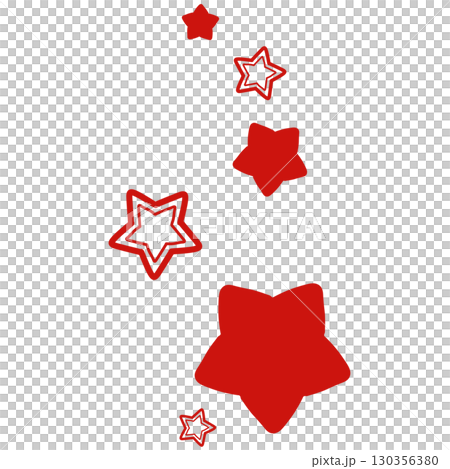 紅色可愛手繪閃爍星星插畫 130356380