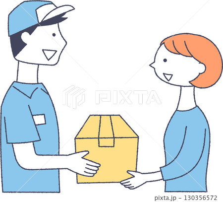 荷物の受け取りをする女性 130356572