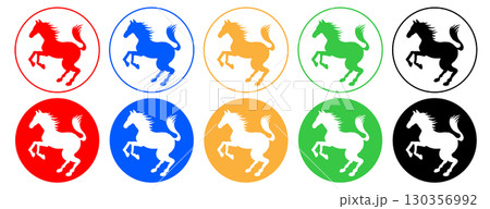馬のアイコンセット 130356992