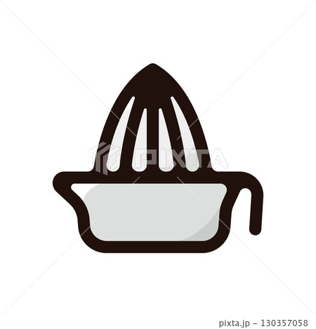 レモンスクイーザー、レモン絞り器のイラストアイコン(調理・道具・クッキング素材) レモンスクイーザー、レモン絞り器のイラストアイコン(調理・道具・クッキング素材) 130357058